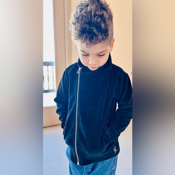 Nununu velvet asymmetrical zip jacket 3/4 - Picture 3 of 6